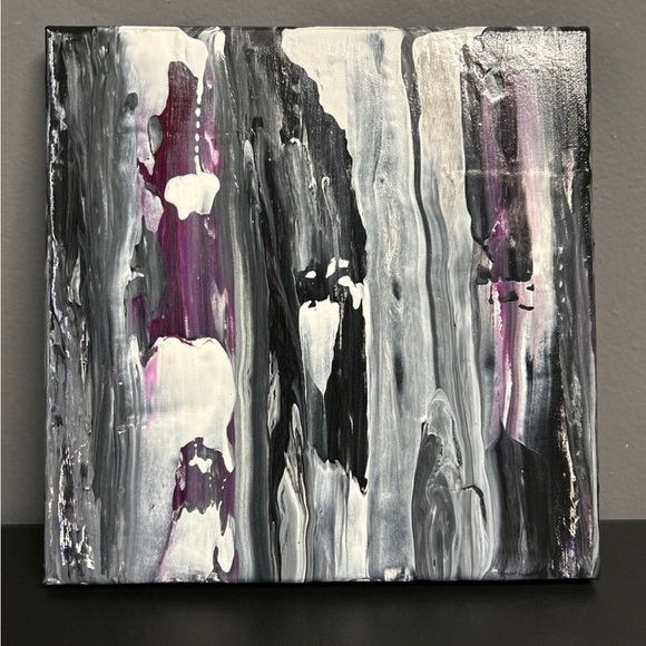 Hand Painted Original Painting Acrylic Canvas 10 X 10 Titled Leather  & Lace‎ - Picture 1 of 14